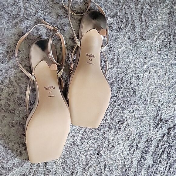 Coach metallic sandals heels - Picture 2 of 7